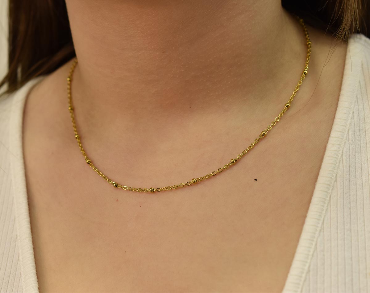 Leticia Chain Gold 2MM Αλυσίδα λαιμού από ανοξείδωτο ατσάλι 316L